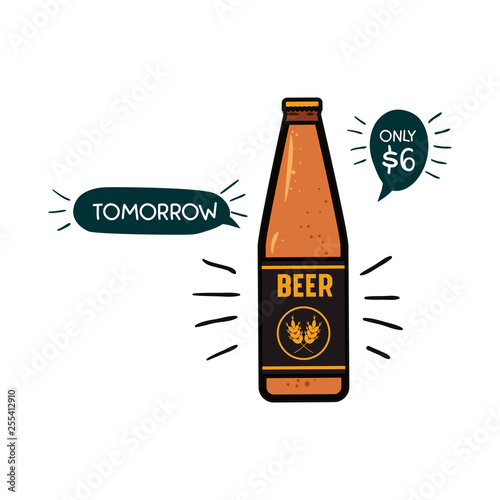 bottle of beer isolated icon
