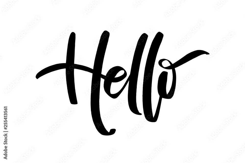 Hand drawn vector lettering. Hello word by hands. Isolated vector illustration. Handwritten modern calligraphy. Hand drawn vector lettering. Hello word by hands. Isolated vector illustration. Handwritten modern calligraphy.