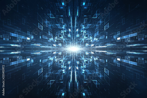 Abstract digital science fiction futuristic background photo