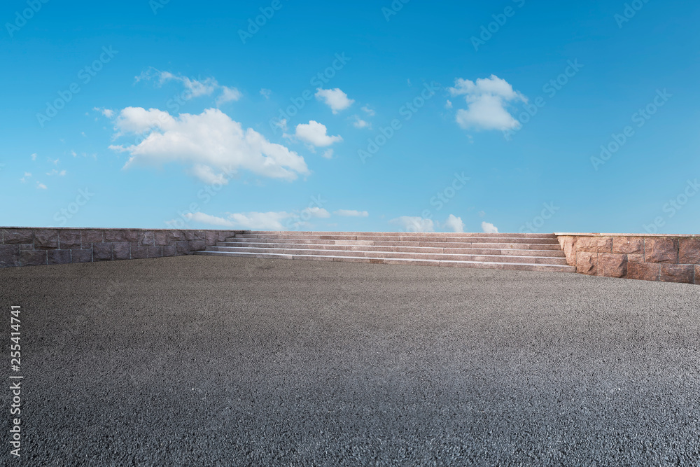 Road surface and sky cloud landscape..