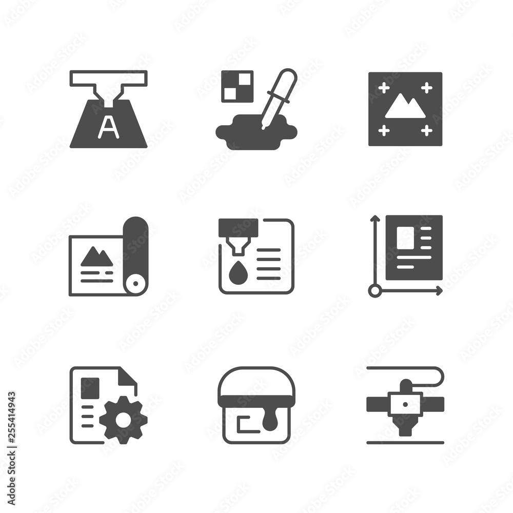 Set icons of print Set icons of print