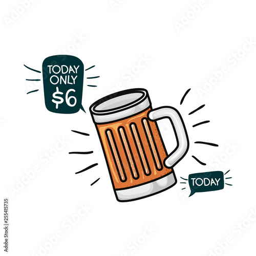 glass with beer isolated icon