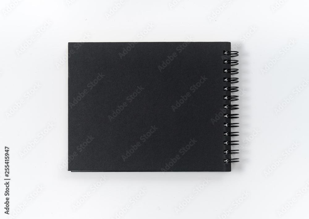 black notebook on white background with clipping path black notebook on white background with clipping path