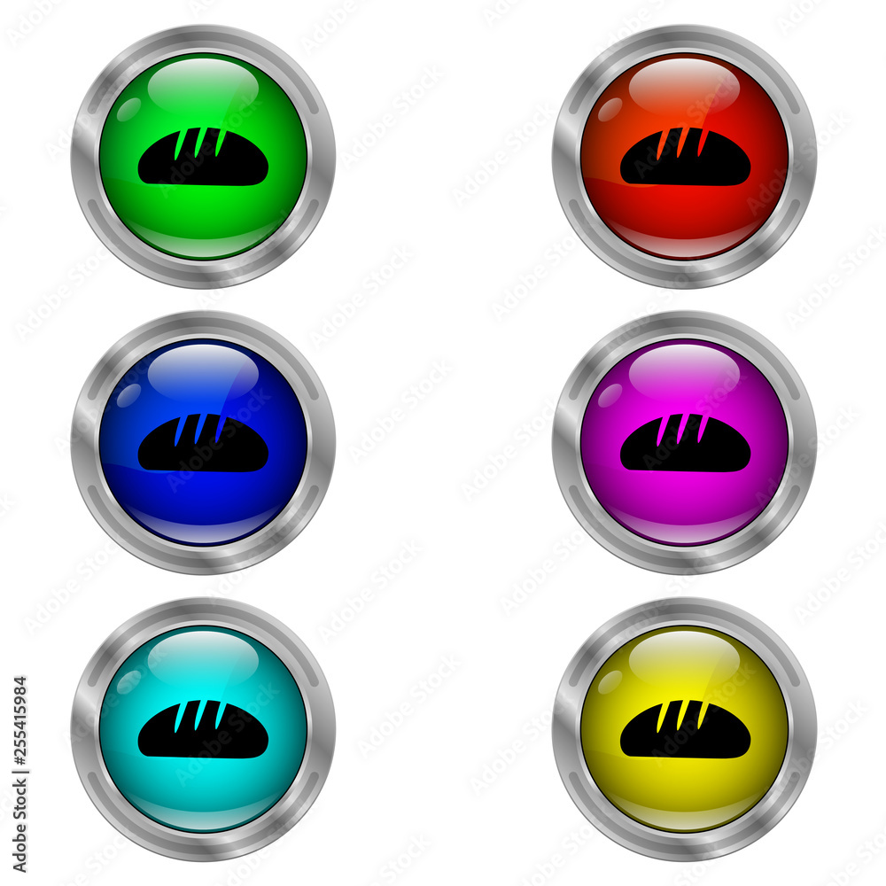 Bread icon. Set of round color icons. Bread icon. Set of round color icons.