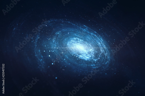 Fototapeta Naklejka Na Ścianę i Meble -  Universe with a spiral spinning galaxy in the center