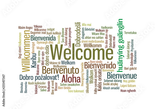 Welcome Word Tag Cloud in many languages