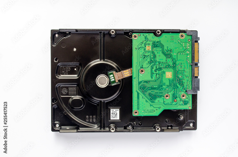 the disassembled hard disk of the computer the disassembled hard disk of the computer
