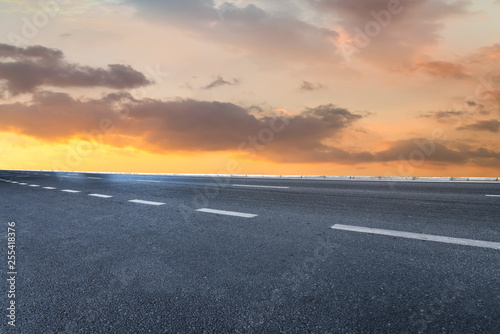 Road surface and sky cloud landscape..