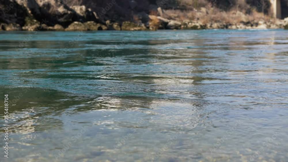 Mountain river with emerald colored water. Mountain river with emerald colored water.