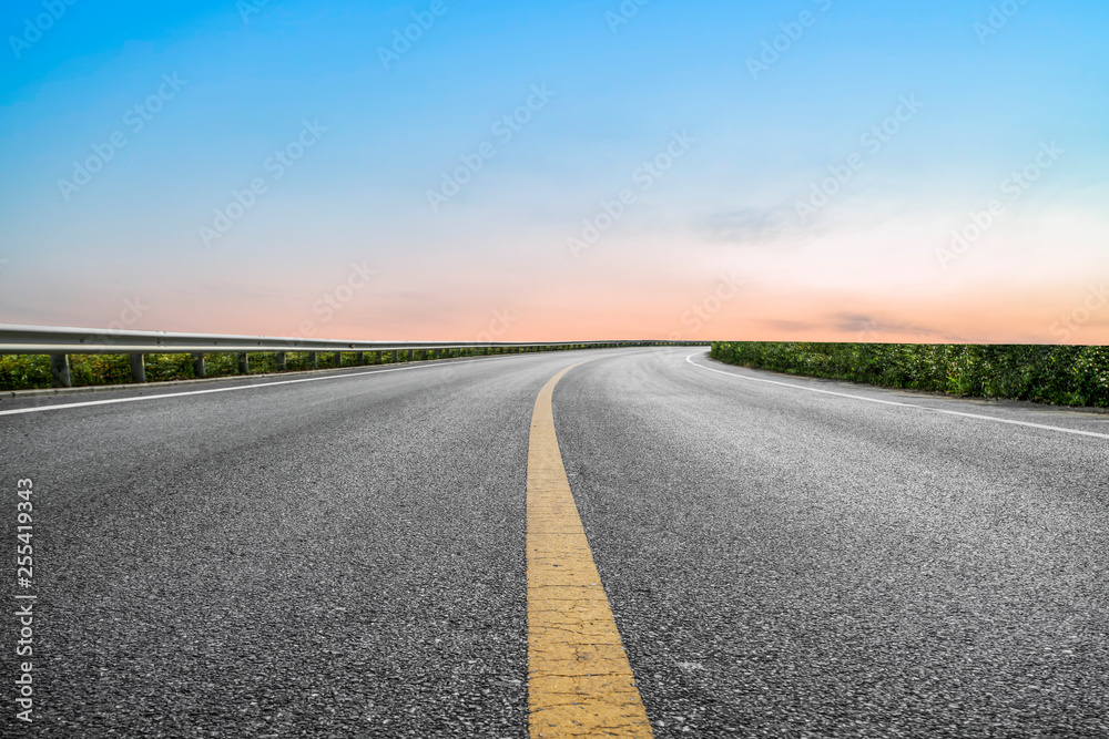 Road surface and sky cloud landscape..