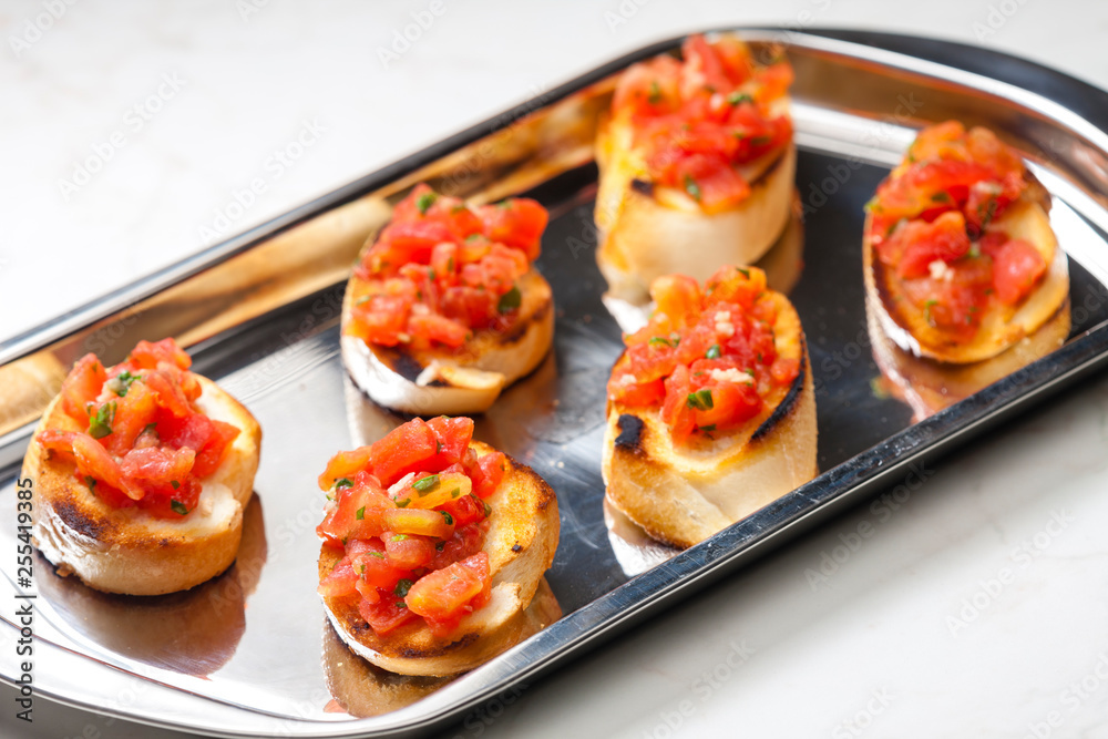 roasted baguette with tomatoes and basil roasted baguette with tomatoes and basil