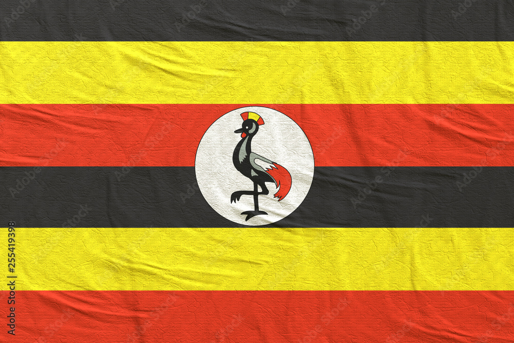Fototapeta premium Uganda flag waving