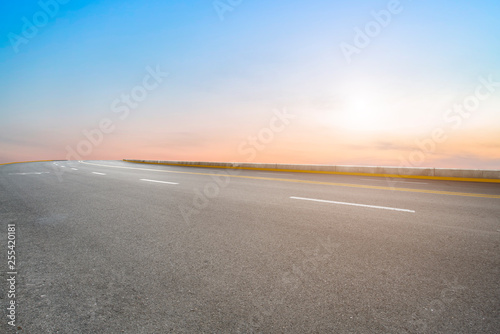 Road surface and sky cloud landscape..