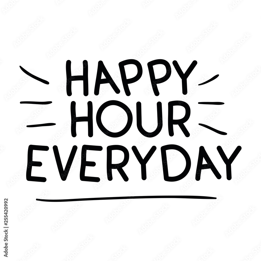 happy hour everyday label icon