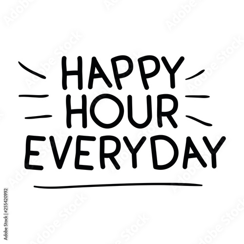 happy hour everyday label icon