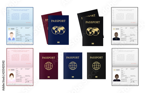 Biometric passport of citizen. African, American, Afro-American European and other nationalities ID.