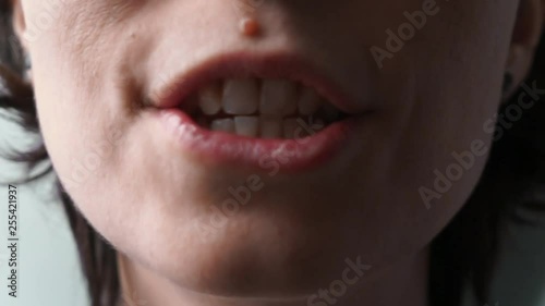 closeup mouth saying 