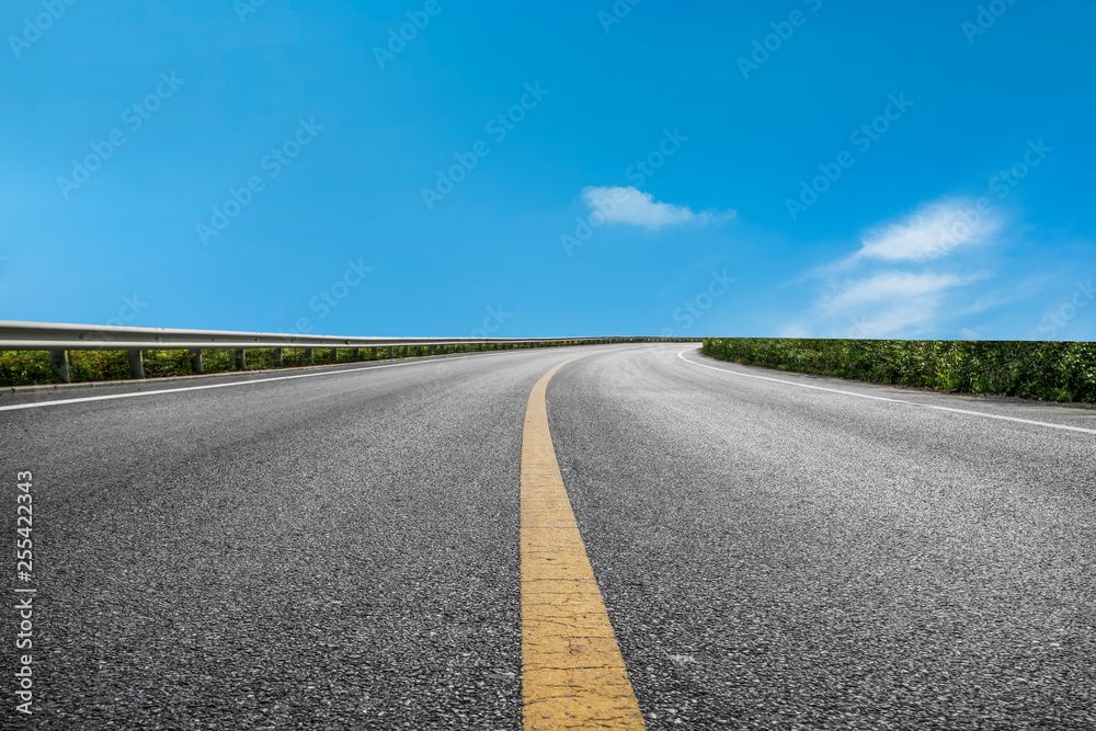 Road surface and sky cloud landscape..