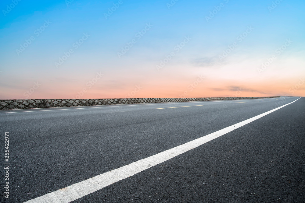 Road surface and sky cloud landscape..