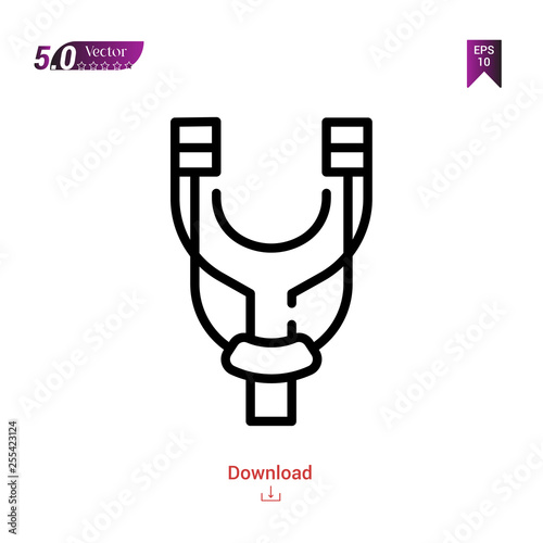 Outline catapult icon isolated on white background. Best modern. Graphic design,children-toys, mobile application, beauty icons 2019 year, user interface. Editable stroke. EPS10 format vector