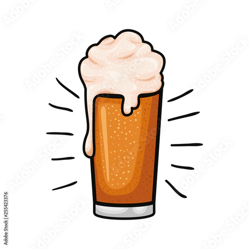 beer with foam isolated icon