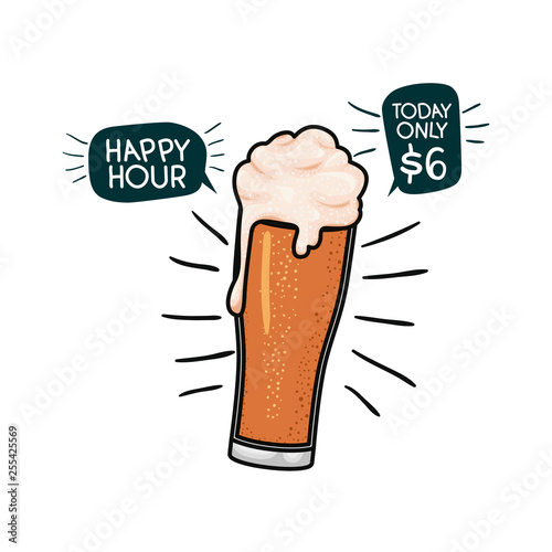 beer with foam isolated icon