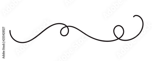 Hand drawn monoline calligraphy scandinavian folk flourish vector divider. Design element for wedding and Valentines Day, birthday greeting card