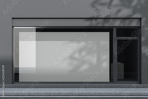 Cuadro en lienzo Exterior of gray office with poster