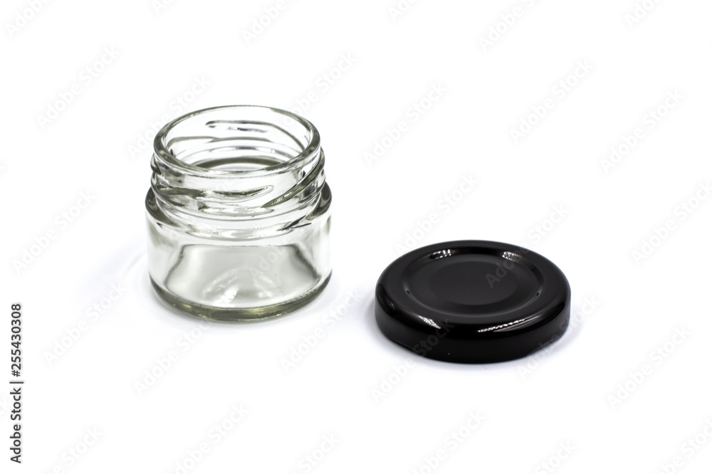 Empty glass jar isolated on white background Empty glass jar isolated on white background