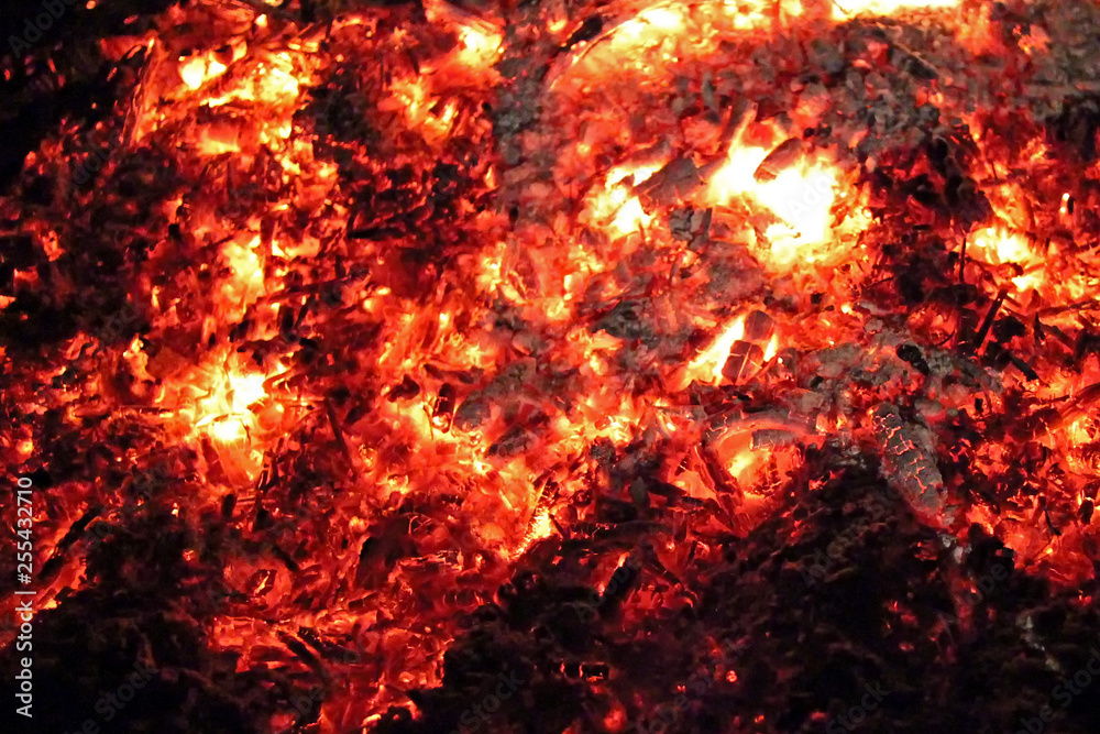 Glowing Hot Fire Coals Orange Night, black and orange Glowing Hot Fire Coals Orange Night, black and orange