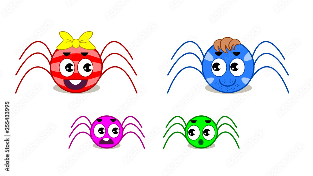 Fototapeta premium Spiders Family for animation
