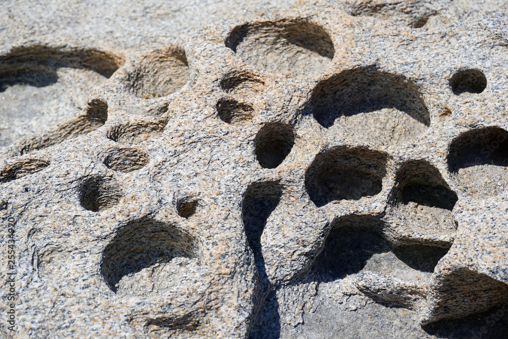 Structure of the rock formations of Kolimbithres beach on the island of Paros Structure of the rock formations of Kolimbithres beach on the island of Paros
