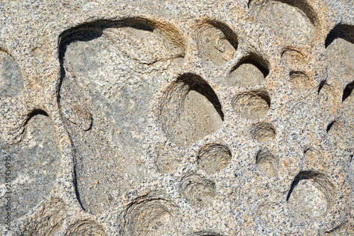 Structure of the rock formations of Kolimbithres beach on the island of Paros photo