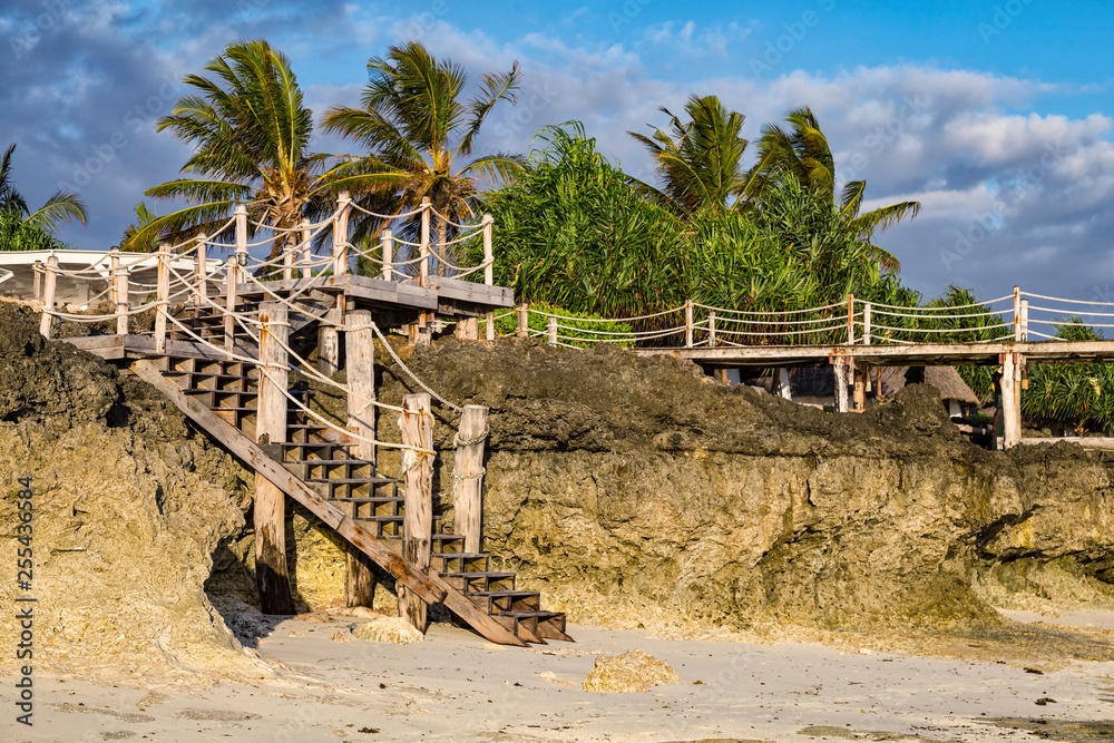 Morning on the ocean coast . Nungwi village. Zanzibar