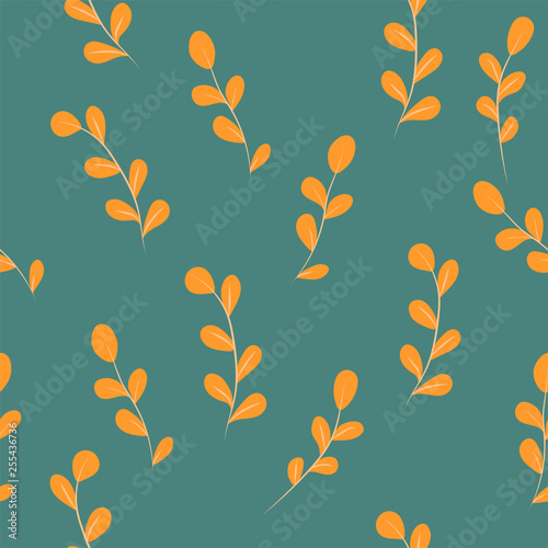 Fotografie Vector hand-drawn seamless background with foliage
