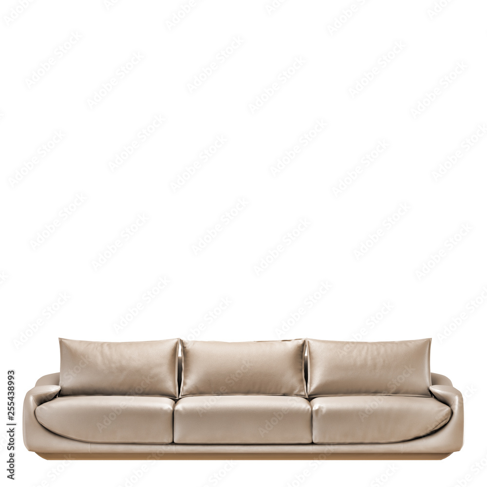 Obraz premium Leather soft sofa on a white background 3d