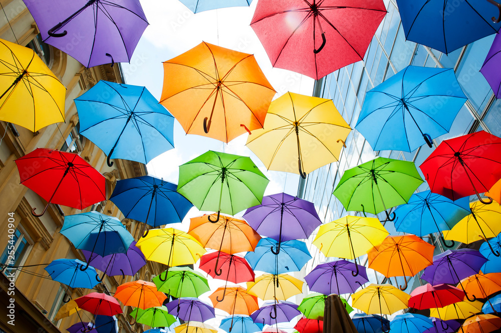 Colorful umbrellas background. Colorful umbrellas