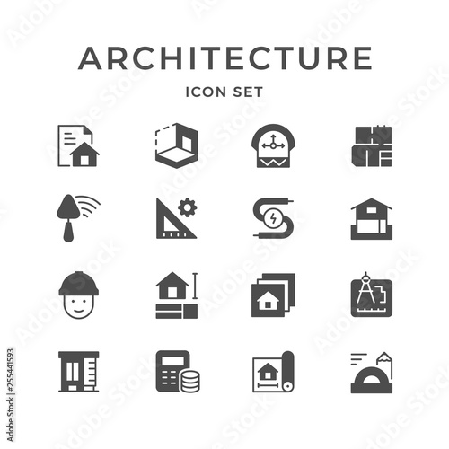 Set icons of architectural