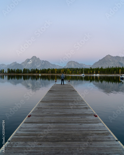 Fototapeta Naklejka Na Ścianę i Meble -  wooden dock on the lake