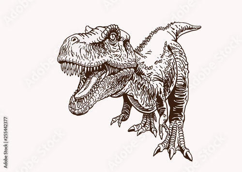 Graphical vintage tyrannosaurus ,vector illustration,tattoo