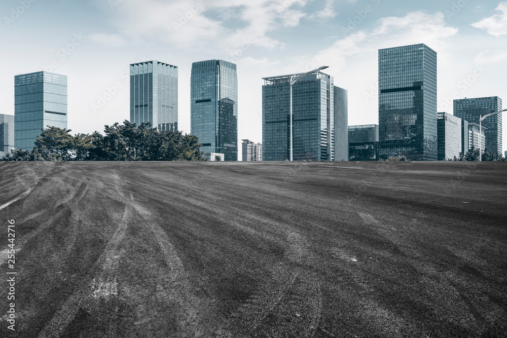 Fototapeta premium Urban Road, Highway and Construction Skyline