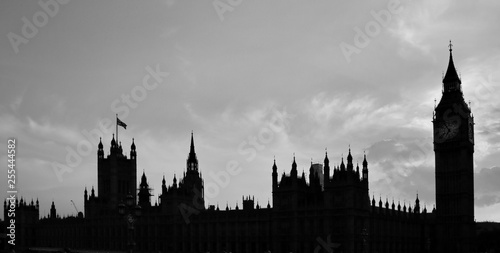 silhouette of parliament london