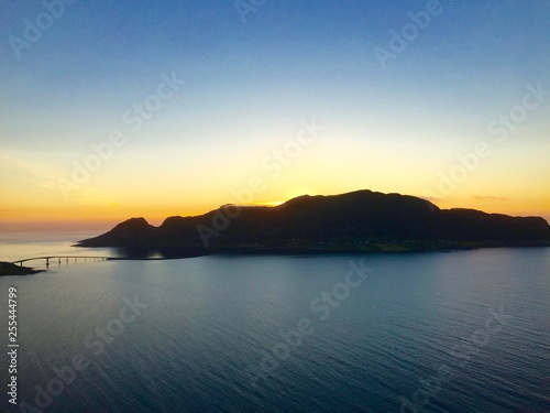 Bird island Runde in the sunset