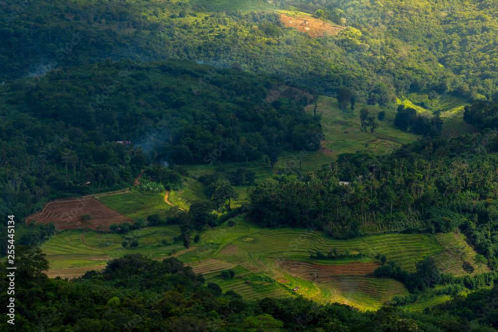 panoramic view of mountain village landscape in Sri lanka