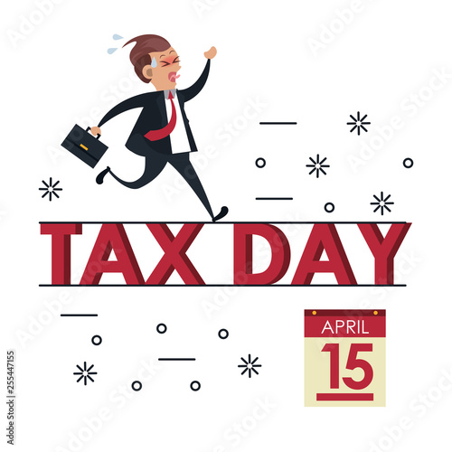 Tax day symbols and cartoons