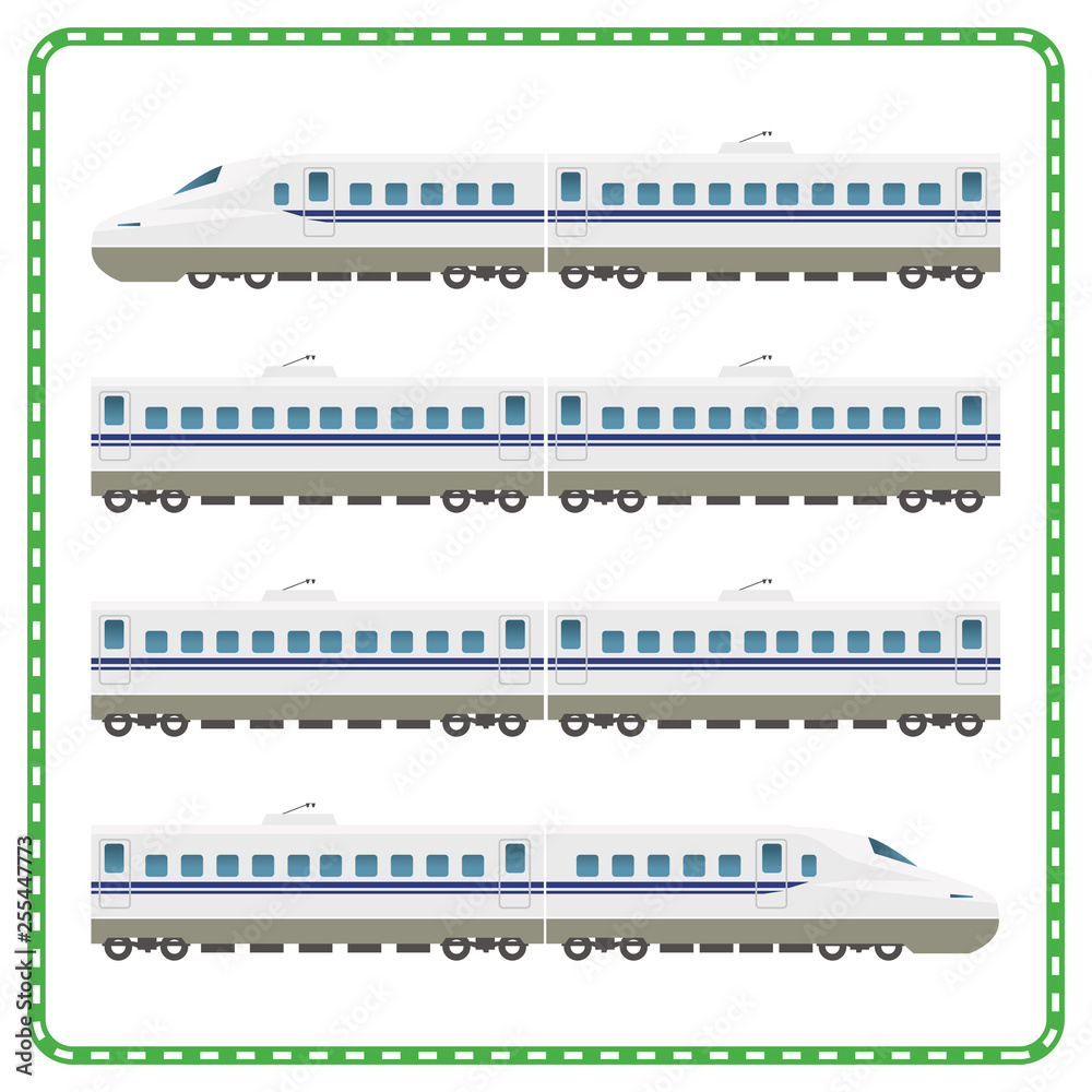 鉄道 電車のイラスト アイコン 新幹線の車両の横向イラスト ベクターデータ Stock Vector Adobe Stock