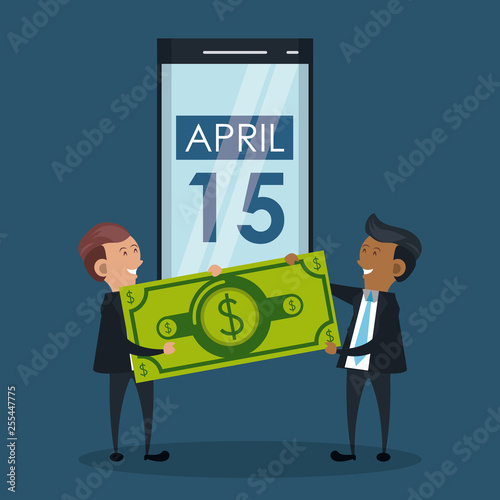 Tax day symbols and cartoons