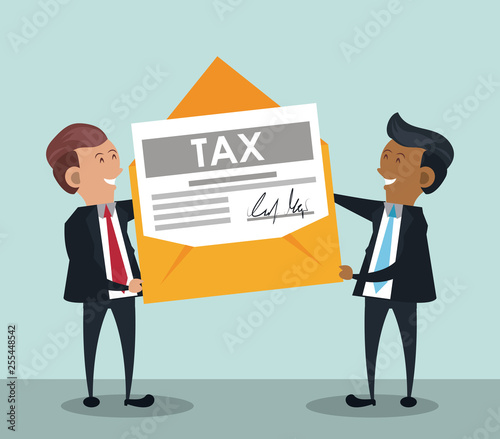 Tax day symbols and cartoons