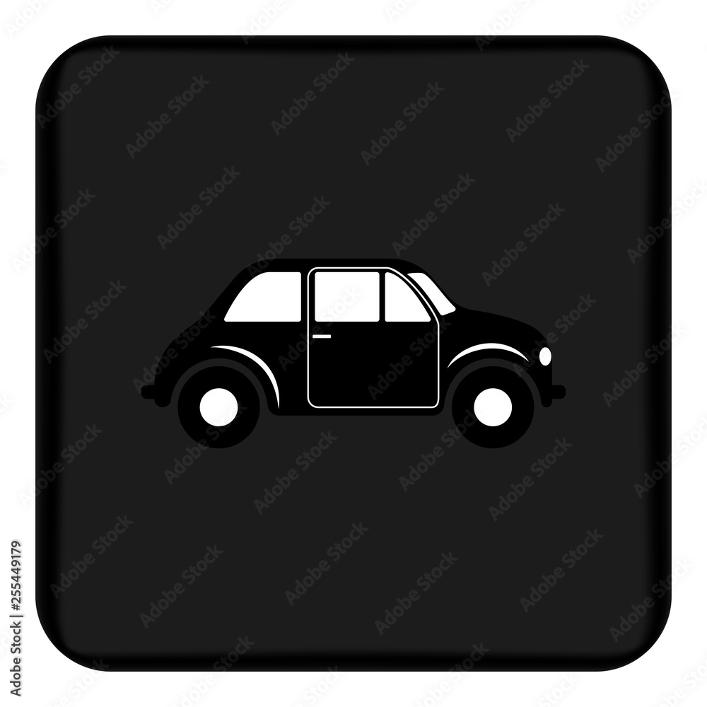 Vector, monochrome, flat icon of a small car