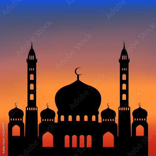 mosque at sunset
